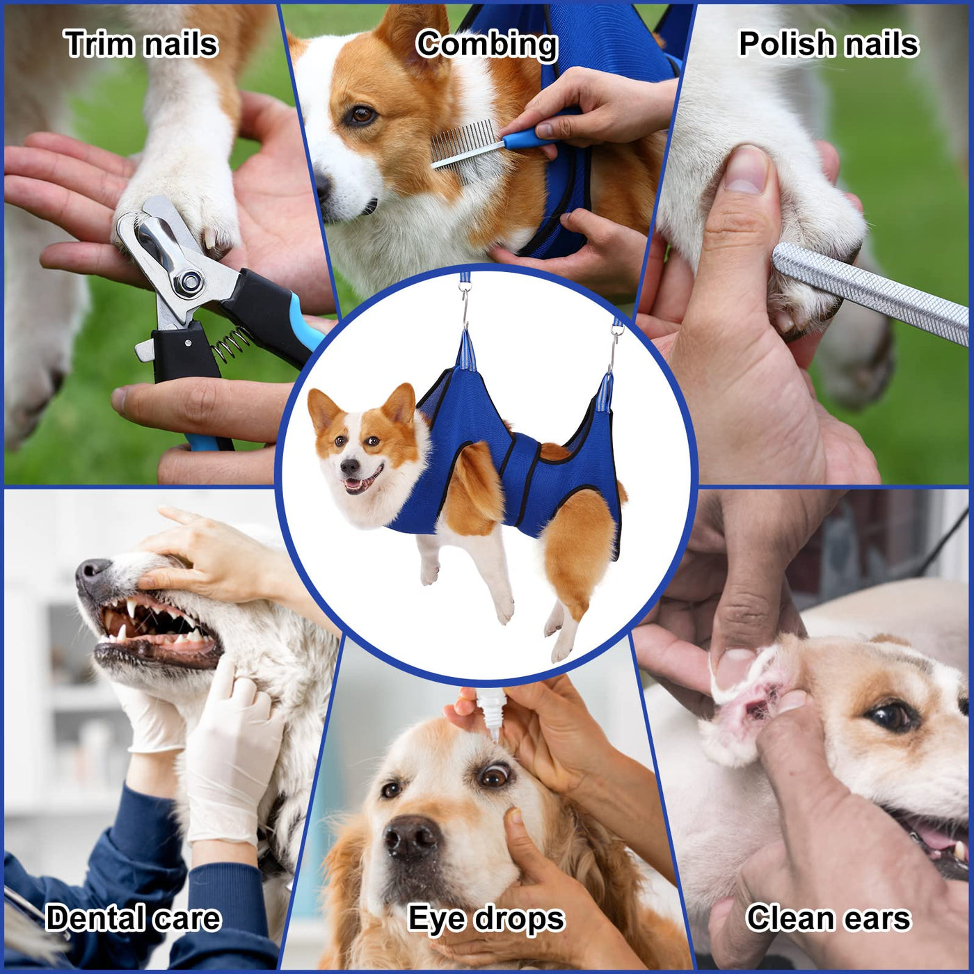 Pet Dog Grooming Hammock Harness for Cats & Dogs, Dog Sling for Grooming, Dog  Hammock Restraint Bag with Nail Clippers/Trimmer, Nail File, Pet Comb -  China Pet Soft and Dog Beds Caves